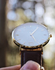 The Classic Millennium / Gold & White Minimal Watch