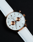 Davos White Classic / Rose Gold & White Watch