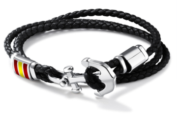 The Silver Anchor Black Leather