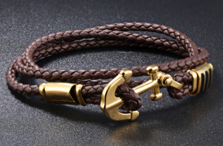 The Gold Anchor Brown Leather