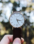 The Classic Millennium / Gold & White Minimal Watch