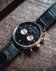 The Cambridge / Rose Gold & Black  Watch