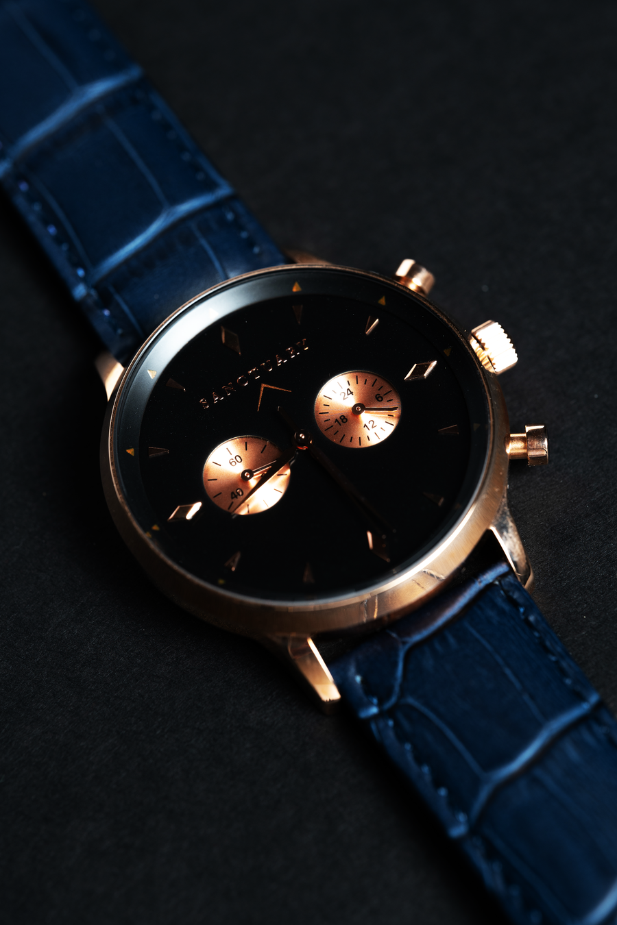 The Cambridge / Rose Gold & Black  Watch
