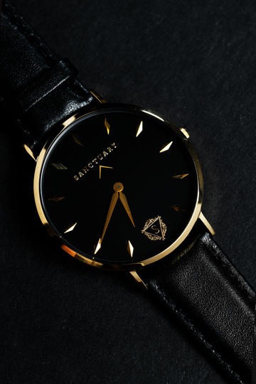 The Grandeur / Black & Gold Minimal Watch