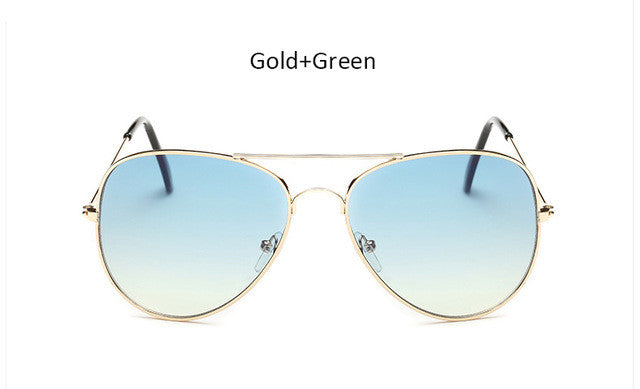The One Gradient Gold-Green Aviator Sunglasses