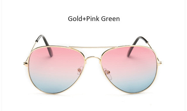 The One Gradient Gold-Pink Aviator Sunglasses