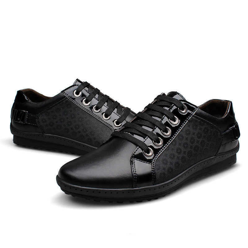 The Suited casual shoes black lace up genuine leather casual