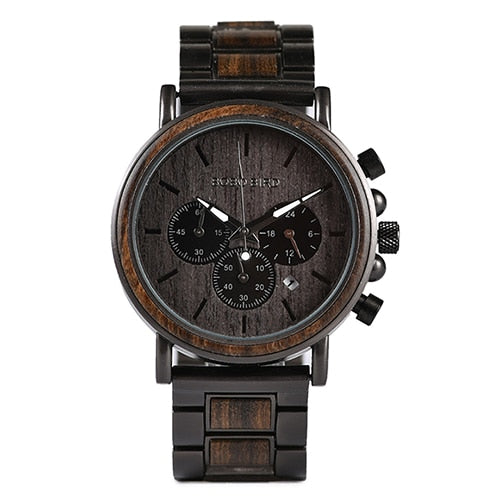 WindChester Gold Wood Chronograph