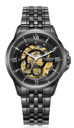 Sanctuary Watches - SK Swiss Automatic Black Total Atom Mechanical Skeleton Watch