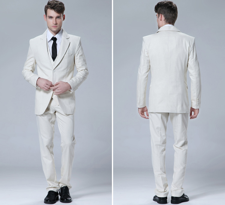 White Slim Fit Blazer  Vest & Trousers (3 Piece Outfit)
