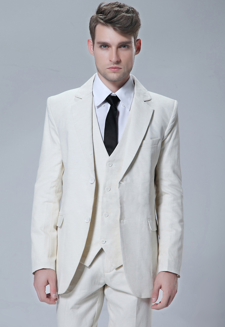 White Slim Fit Blazer  Vest & Trousers (3 Piece Outfit)